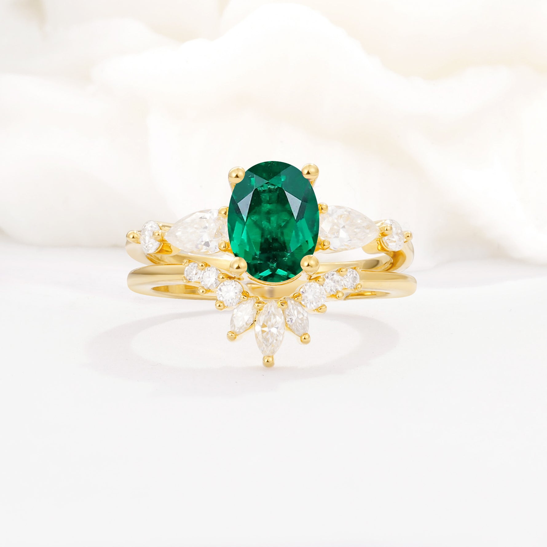SR17105 Emerald Ring - Yellow-Gold