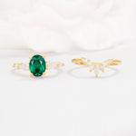 SR17105 Emerald Ring - White-Gold