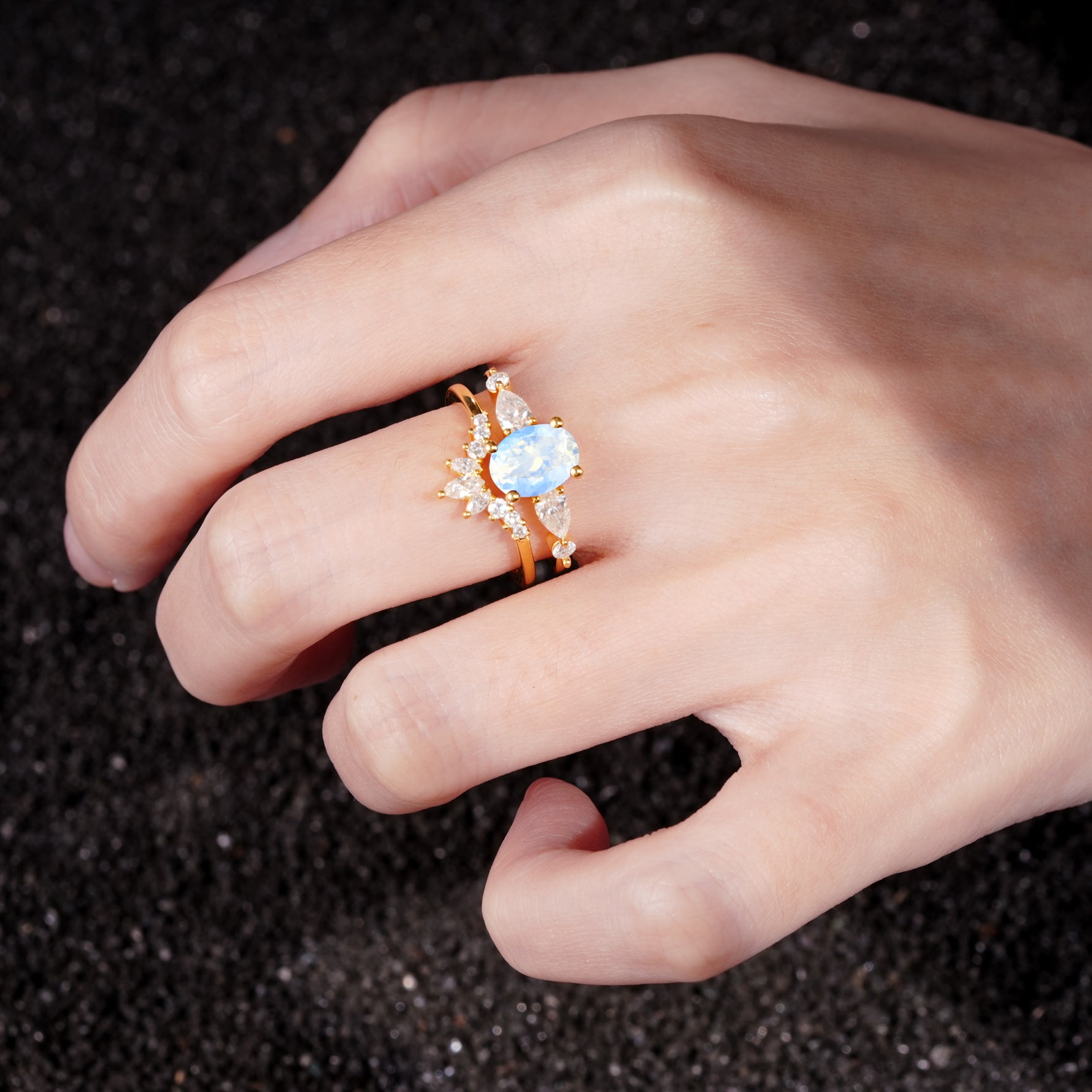 SR17105 Moonstone Ring - Additional view