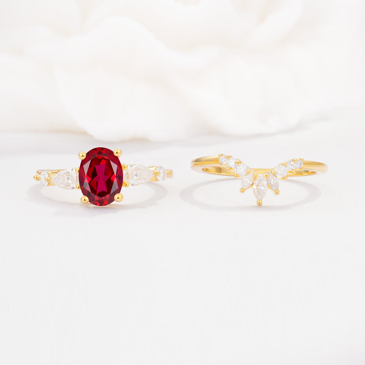 SR17105 Ruby Ring - White-Gold