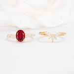 SR17105 Ruby Ring - White-Gold