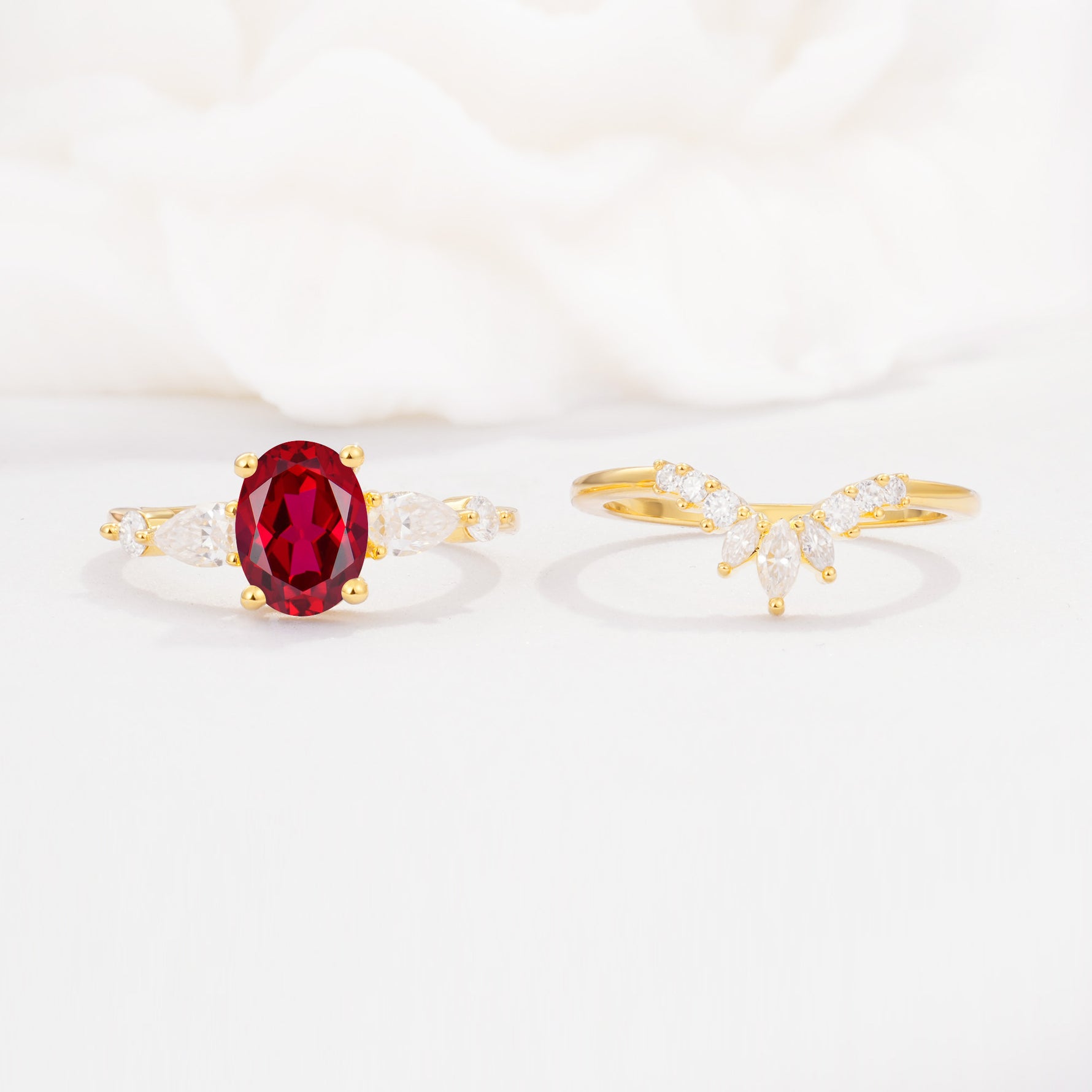 SR17105 Ruby Ring - White-Gold