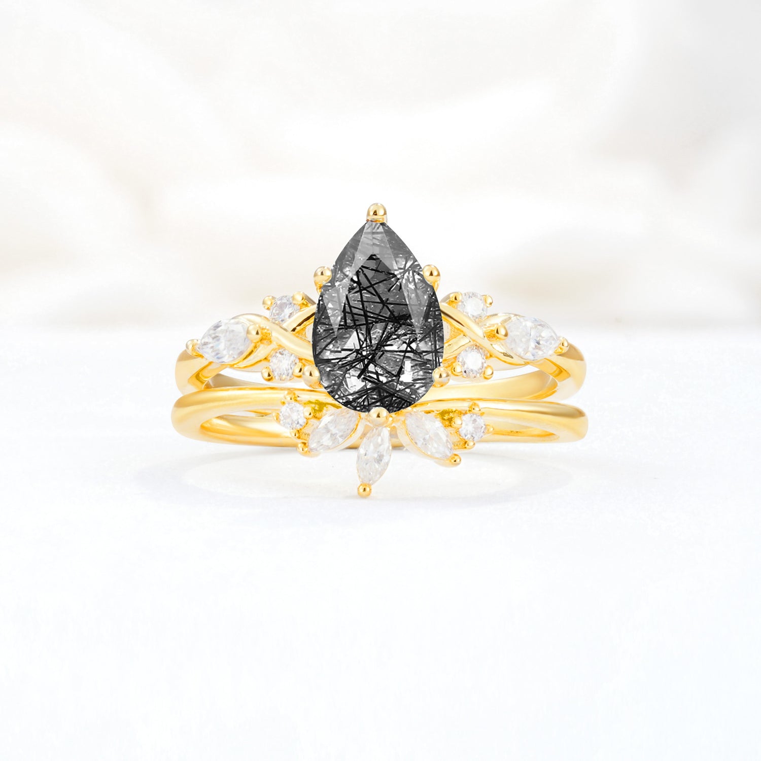 SR17107 Black Rutilated Quartz Ring - Additional view