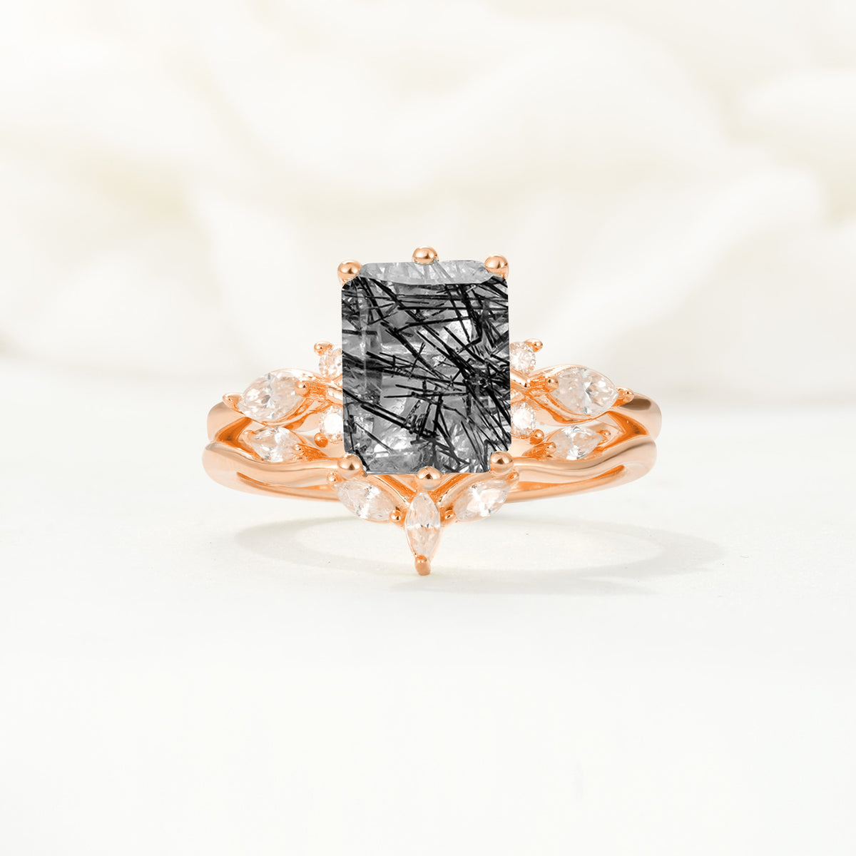 SR17109 Black Rutilated Quartz Ring - Additional view
