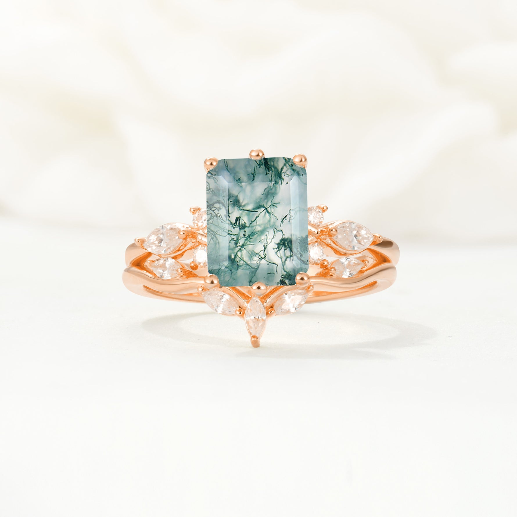 SR17109 Moss Agate Ring - Additional view