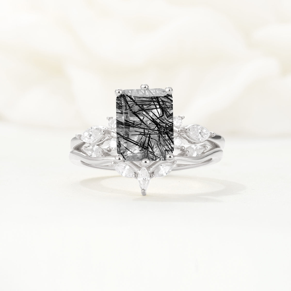 SR17109 Black Rutilated Quartz Ring - Additional view