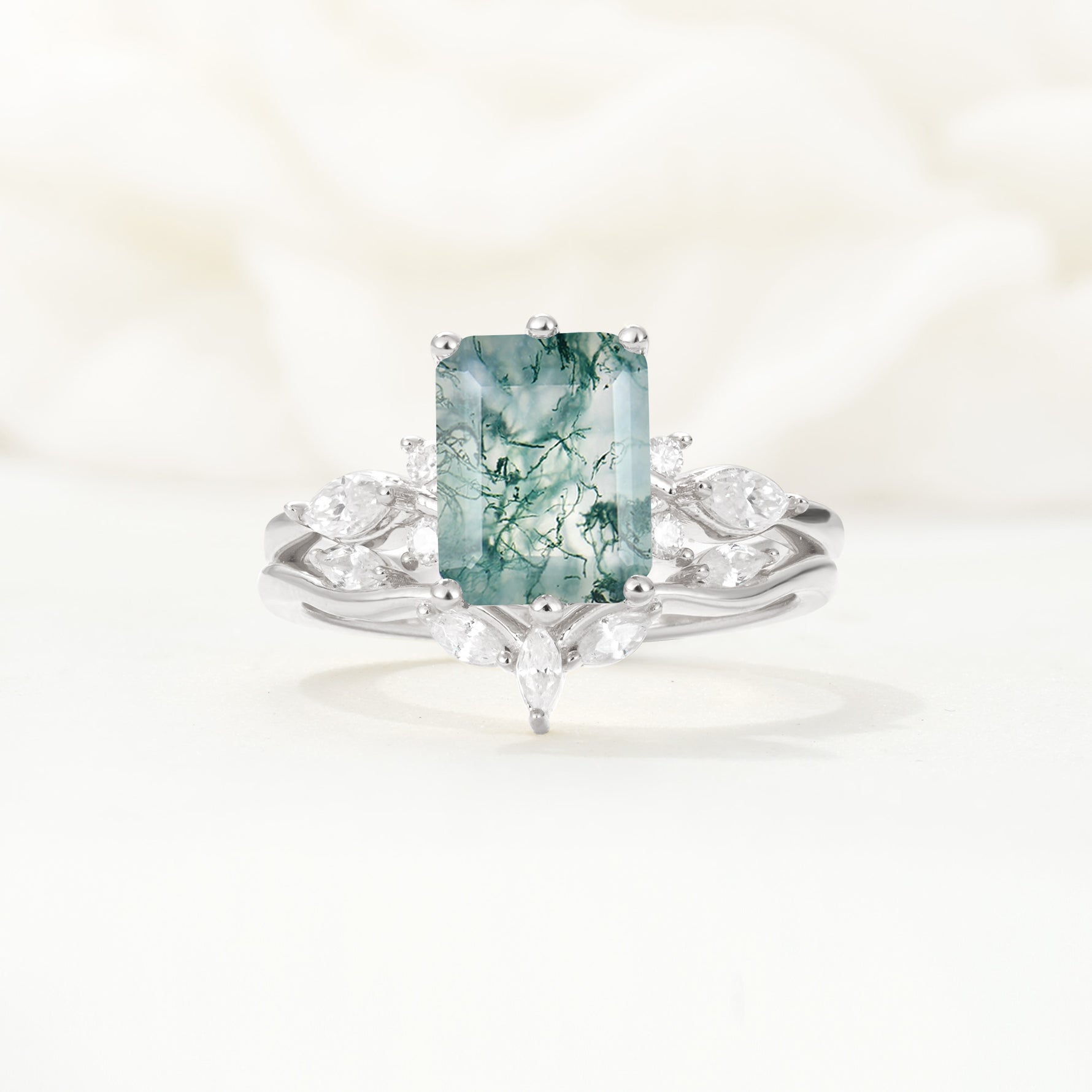 SR17109 Moss Agate Ring - Additional view