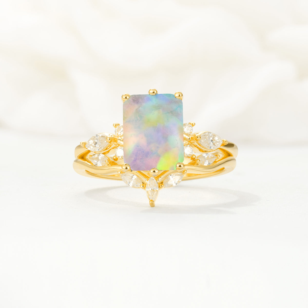 SR17109 Fire Opal Ring - Yellow-Gold