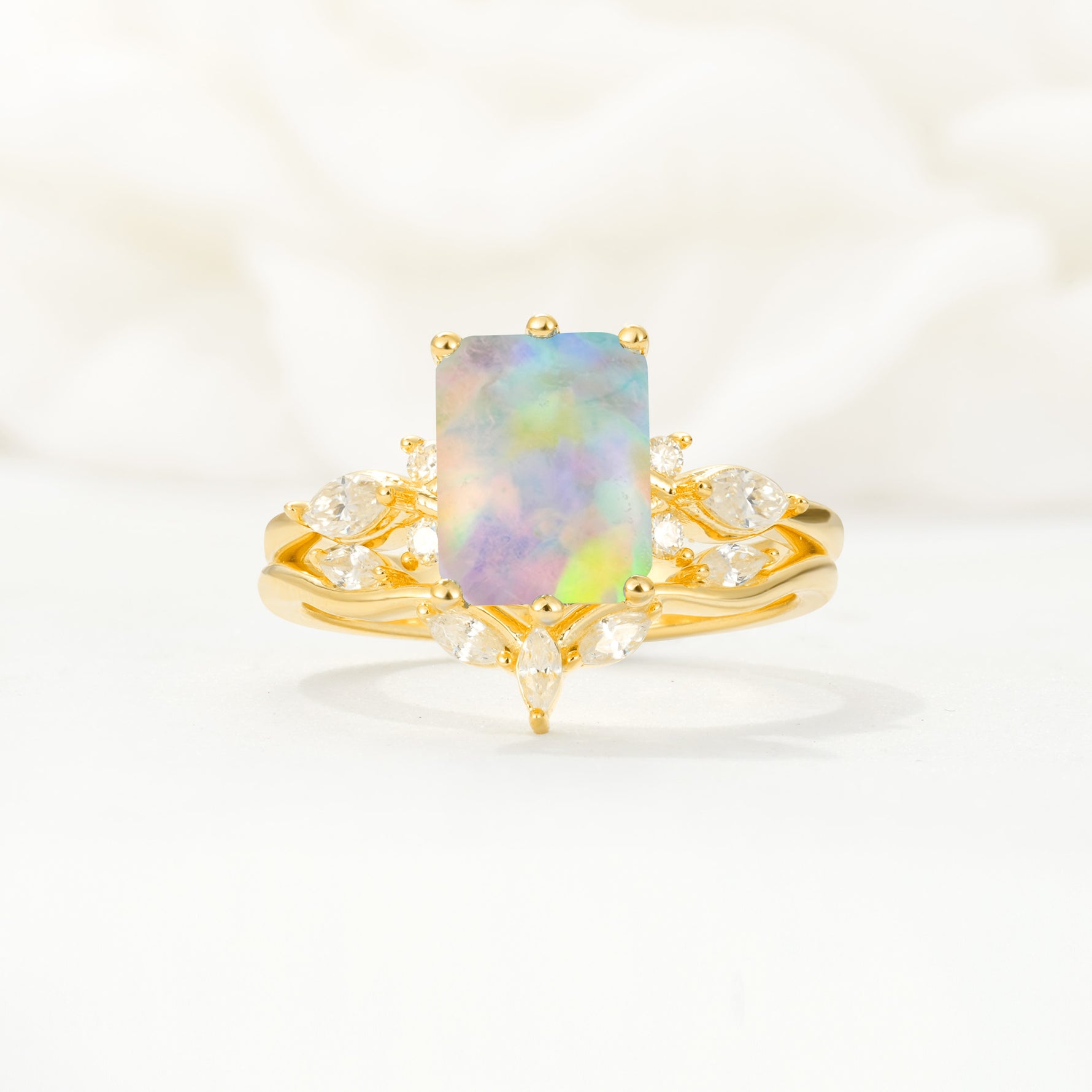 SR17109 Fire Opal Ring - Yellow-Gold