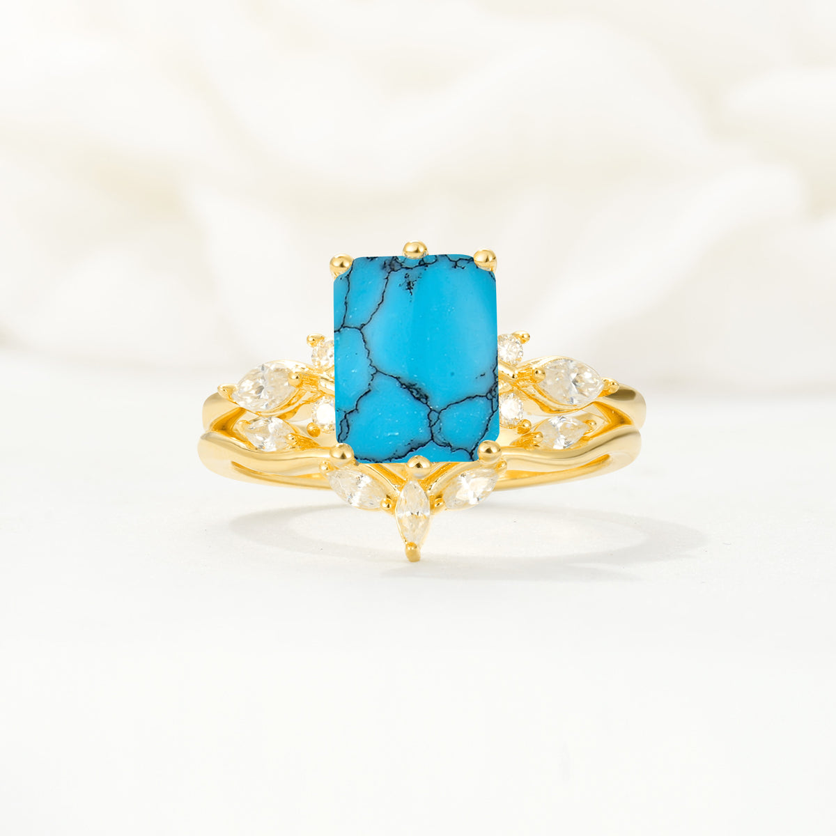 SR17109 Turquoise Ring - Yellow-Gold