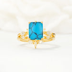 SR17109 Turquoise Ring - Yellow-Gold