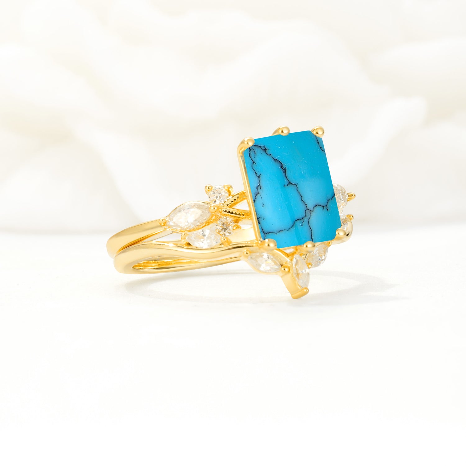 SR17109 Turquoise Ring - Rose-Gold
