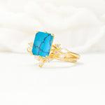 SR17109 Turquoise Ring - White-Gold