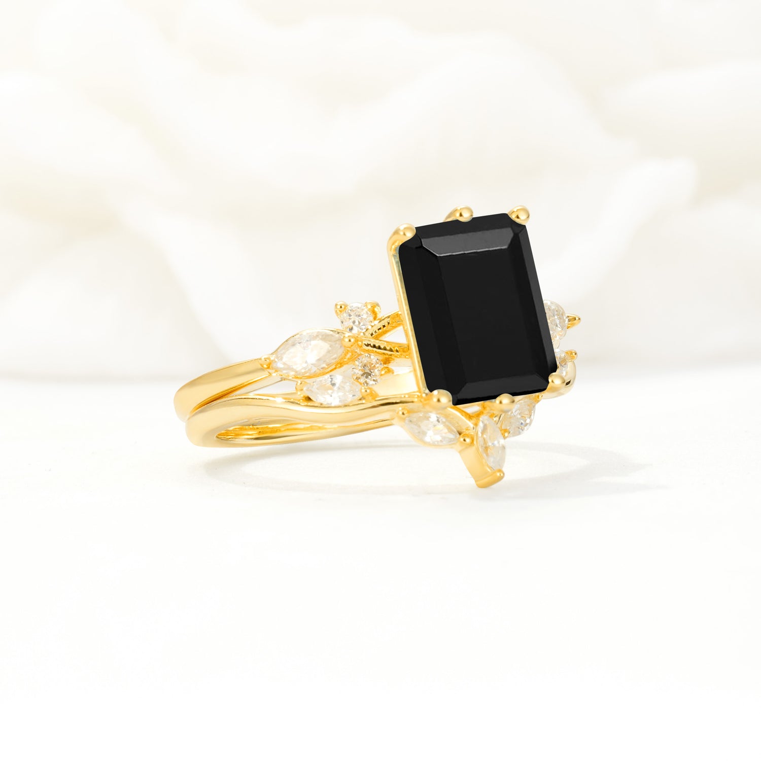 SR17109 Black Onyx Ring - Rose-Gold