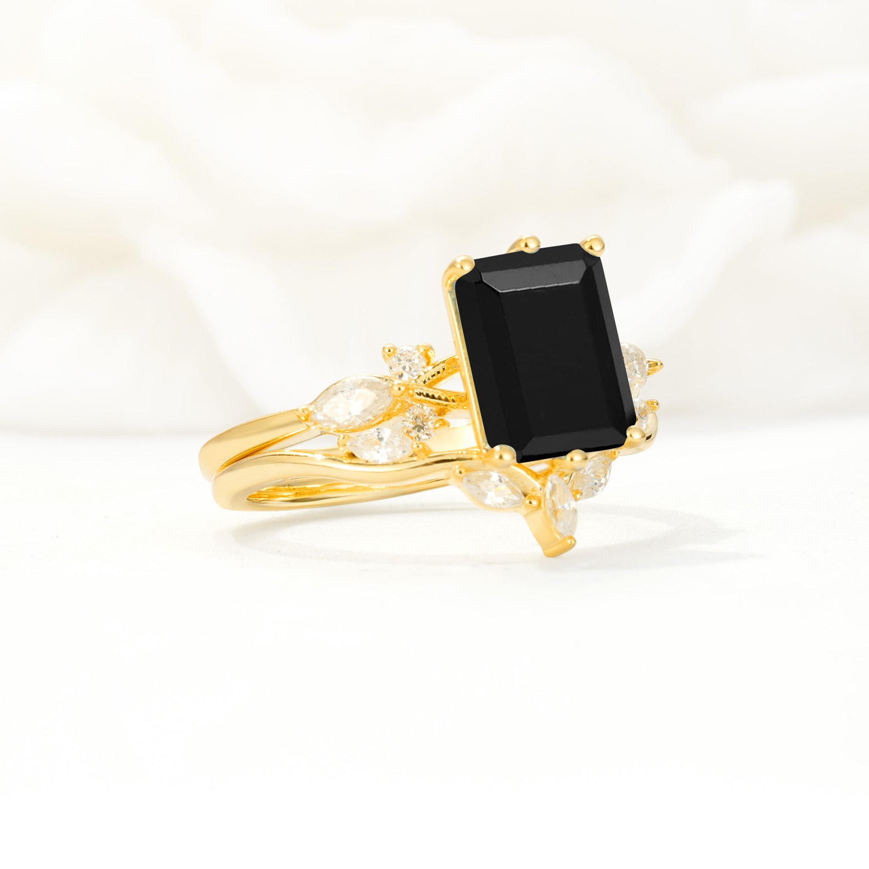 SR17109 Black Onyx Ring - Rose-Gold