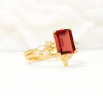 SR17109 Garnet Ring - Rose-Gold