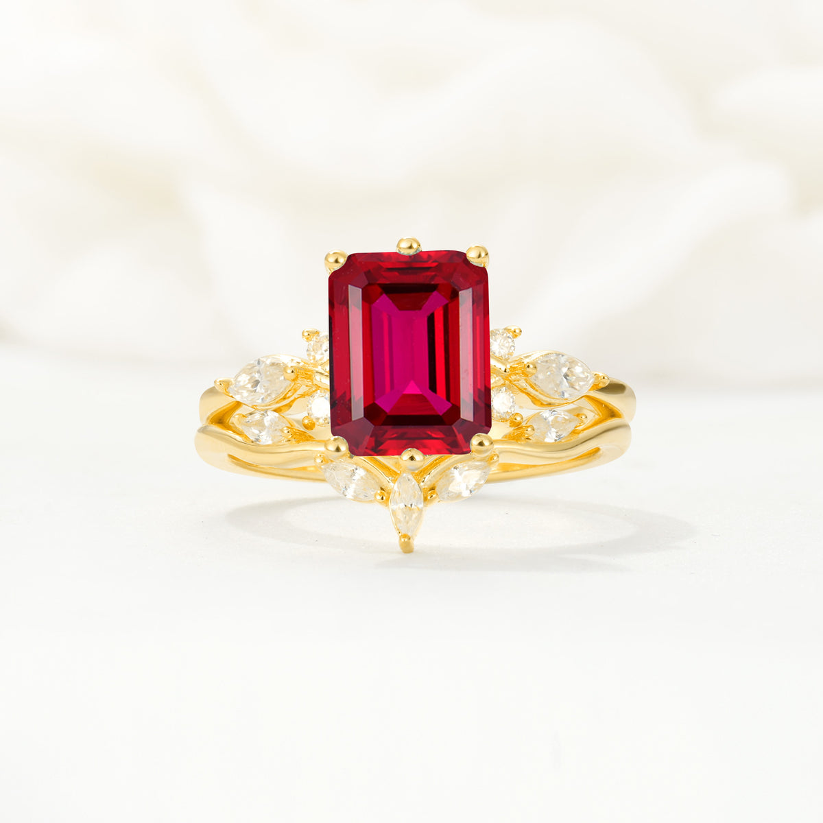 SR17109 Ruby Ring - Yellow-Gold