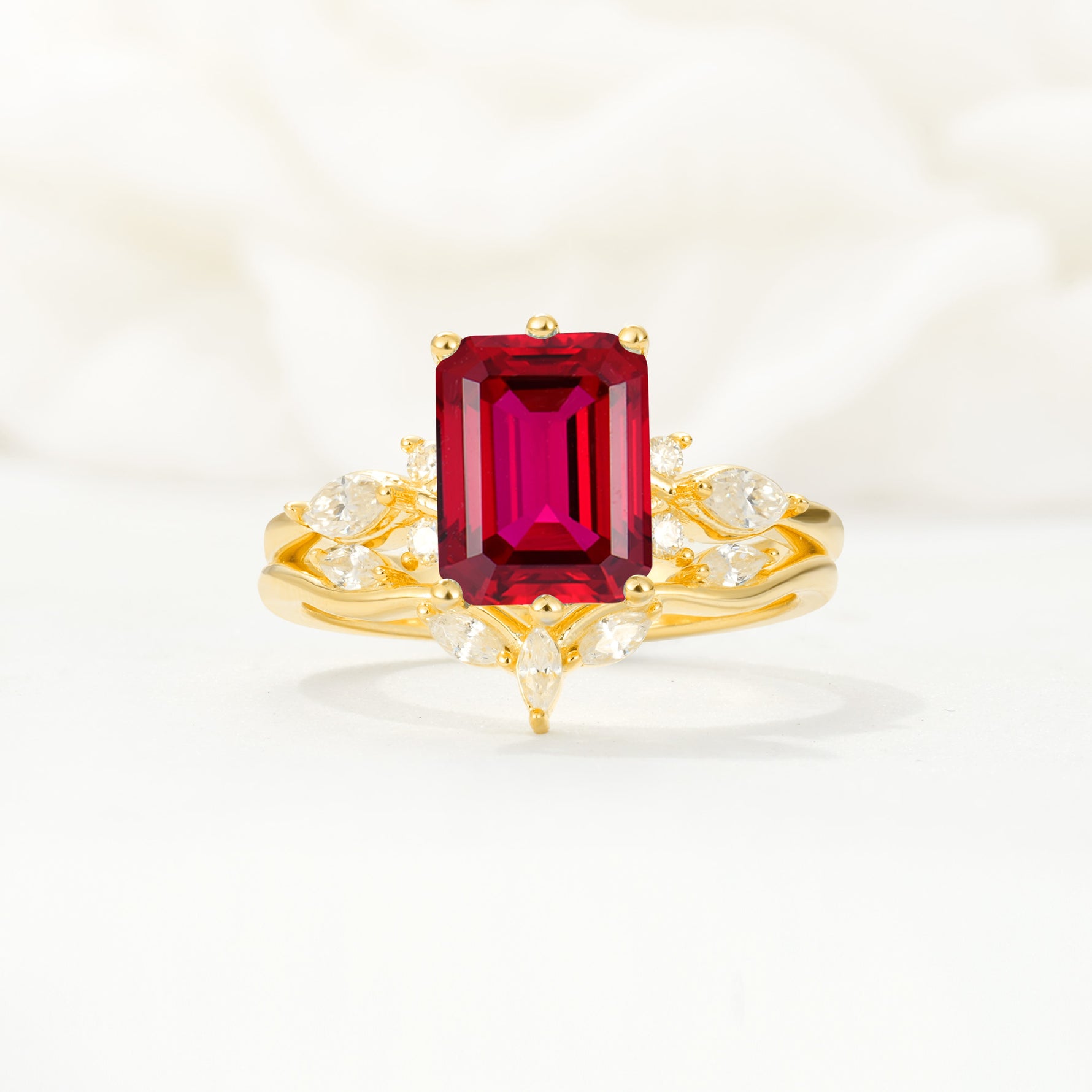 SR17109 Ruby Ring - Yellow-Gold
