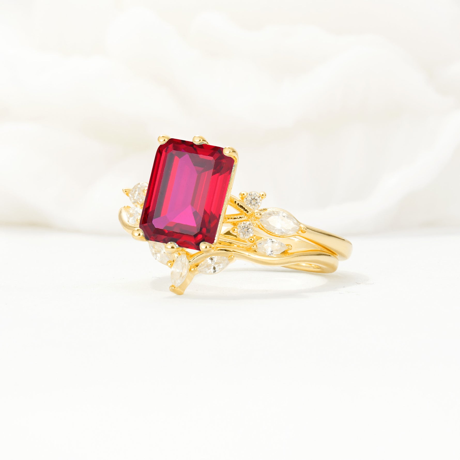 SR17109 Ruby Ring - White-Gold