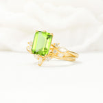 SR17109 Peridot Ring - White-Gold