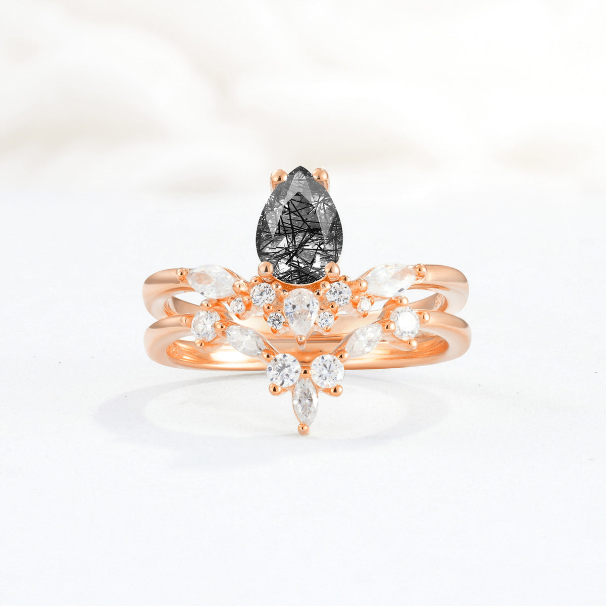 SR17113 Black Rutilated Quartz Ring - Additional view