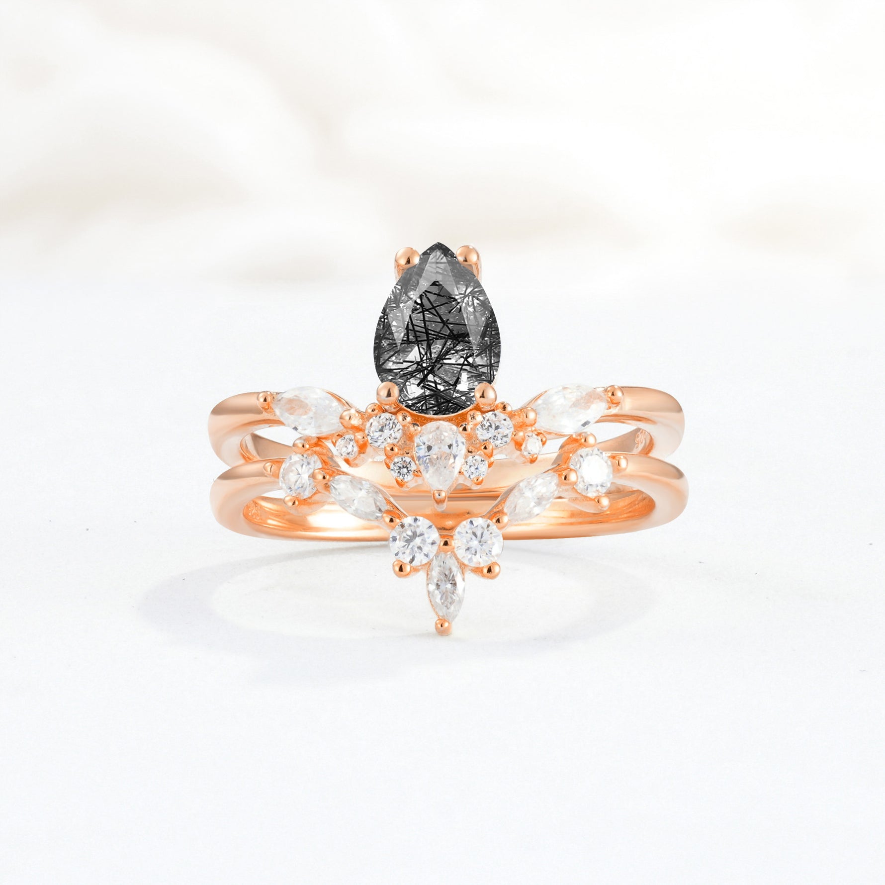 SR17113 Black Rutilated Quartz Ring - Additional view