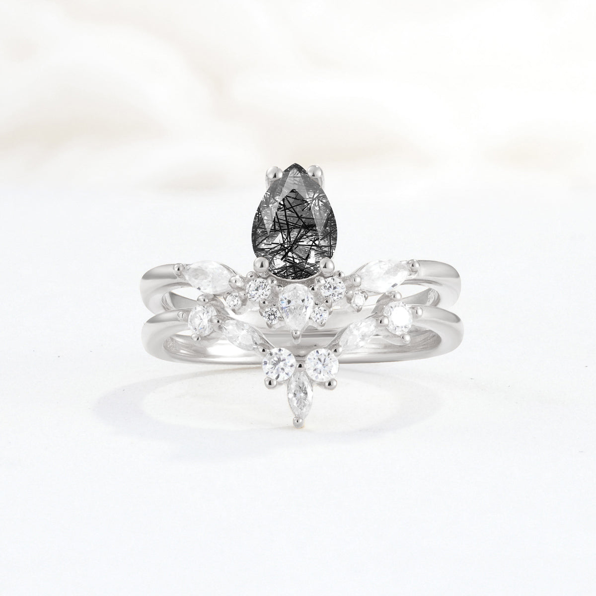 SR17113 Black Rutilated Quartz Ring - Additional view