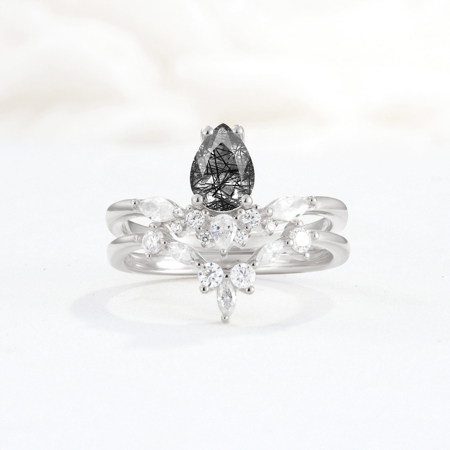 SR17113 Black Rutilated Quartz Ring - Additional view