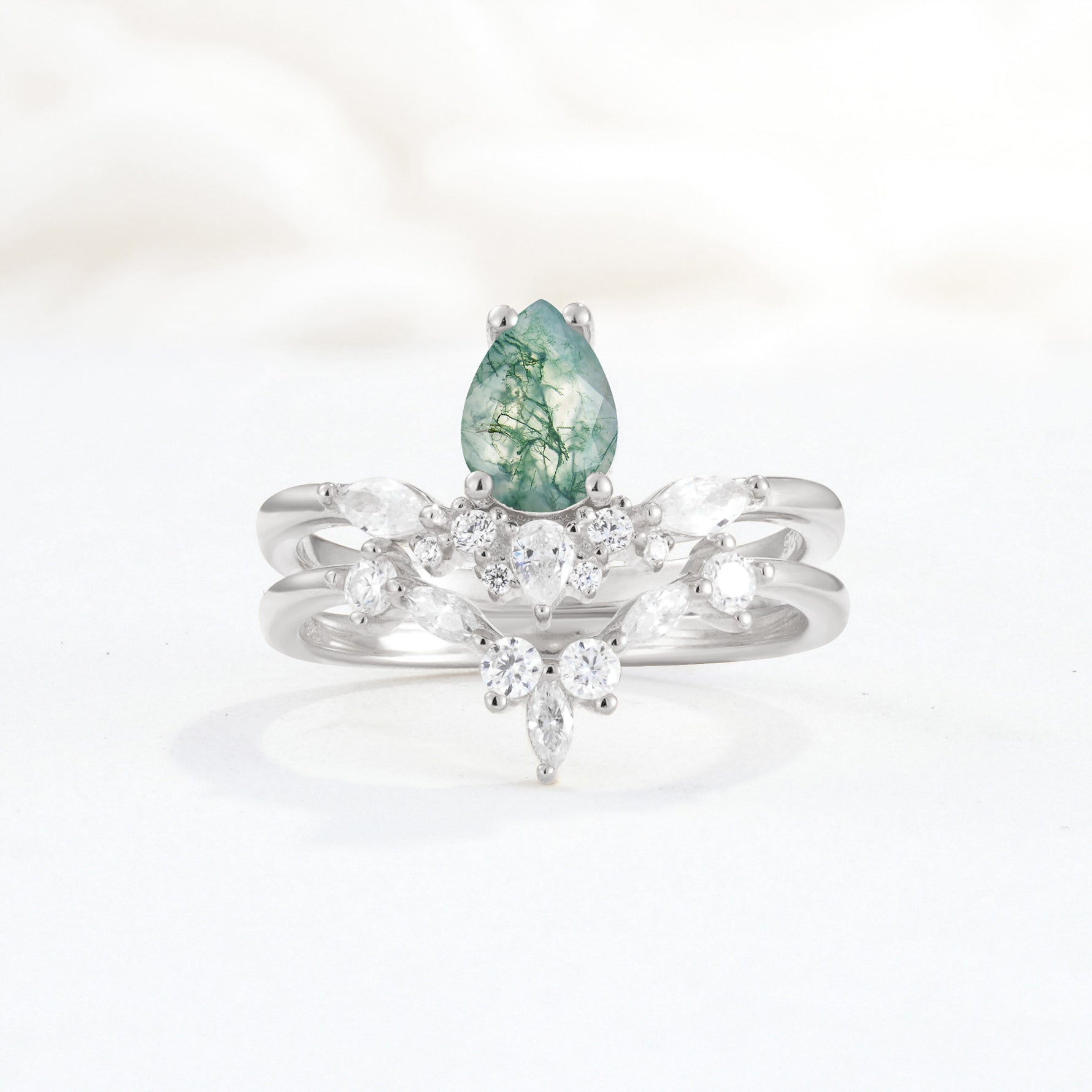 SR17113 Moss Agate Ring - Additional view