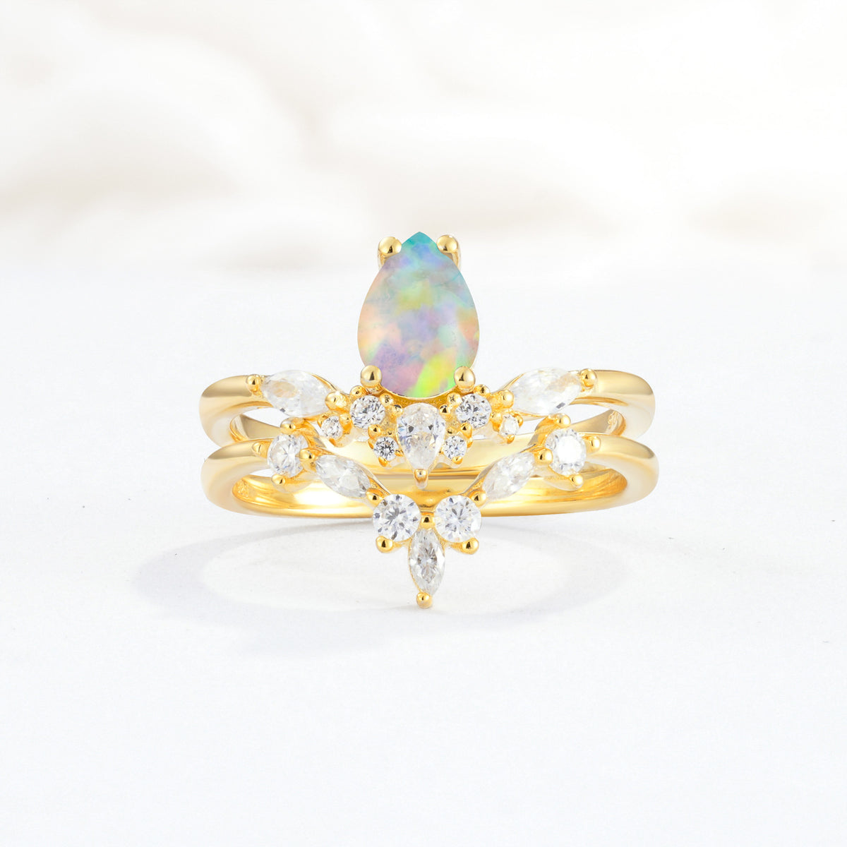 SR17113 Fire Opal Ring - Yellow-Gold