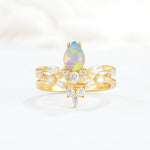 SR17113 Fire Opal Ring - Yellow-Gold