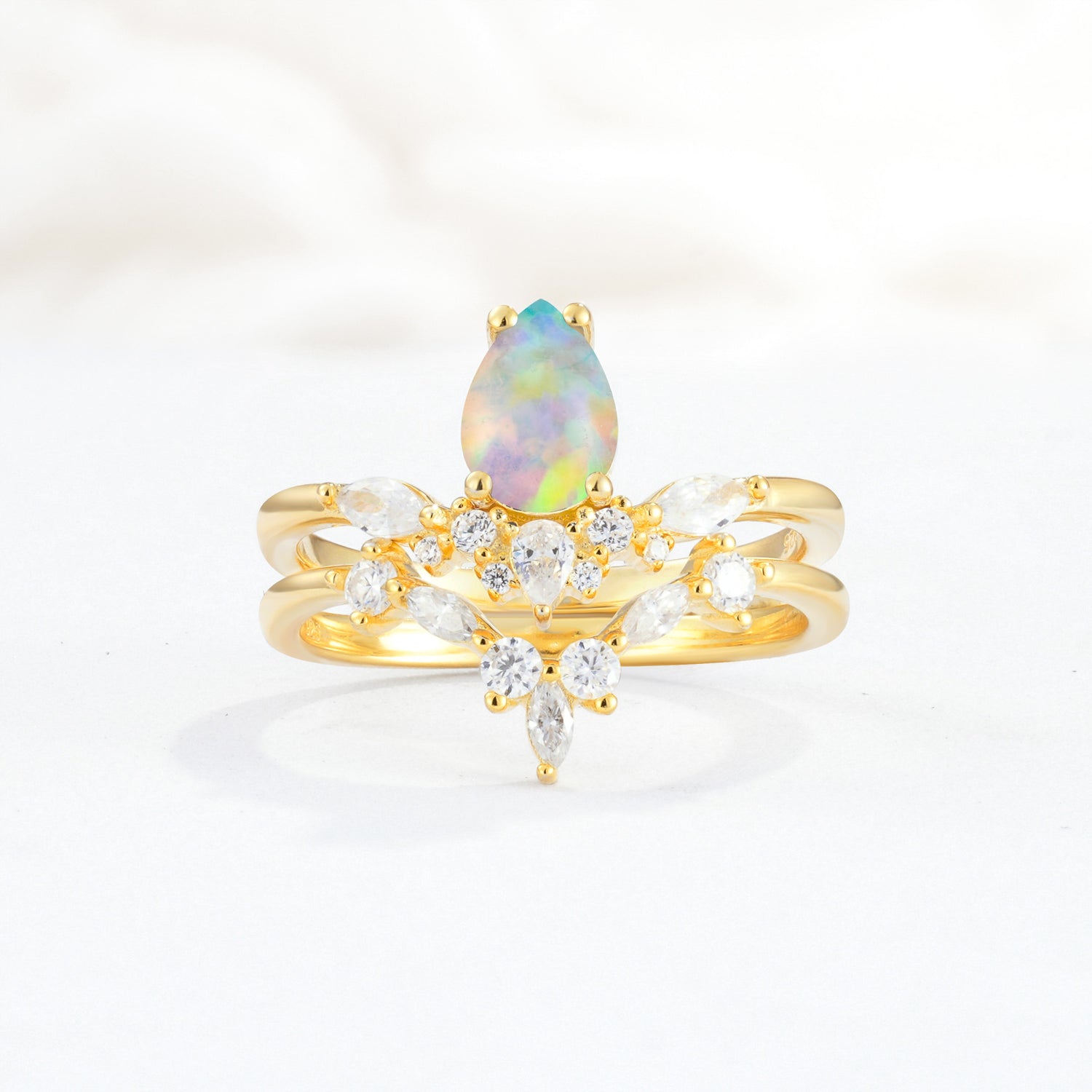 SR17113 Fire Opal Ring - Yellow-Gold