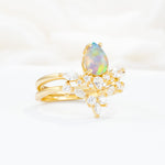 SR17113 Fire Opal Ring - White-Gold