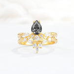 SR17113 Black Rutilated Quartz Ring - Yellow-Gold
