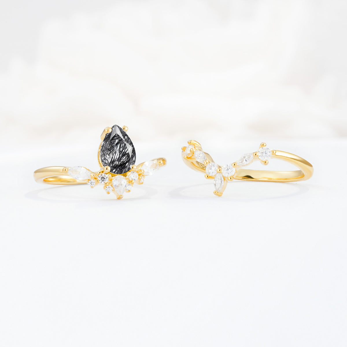 SR17113 Black Rutilated Quartz Ring - Additional view