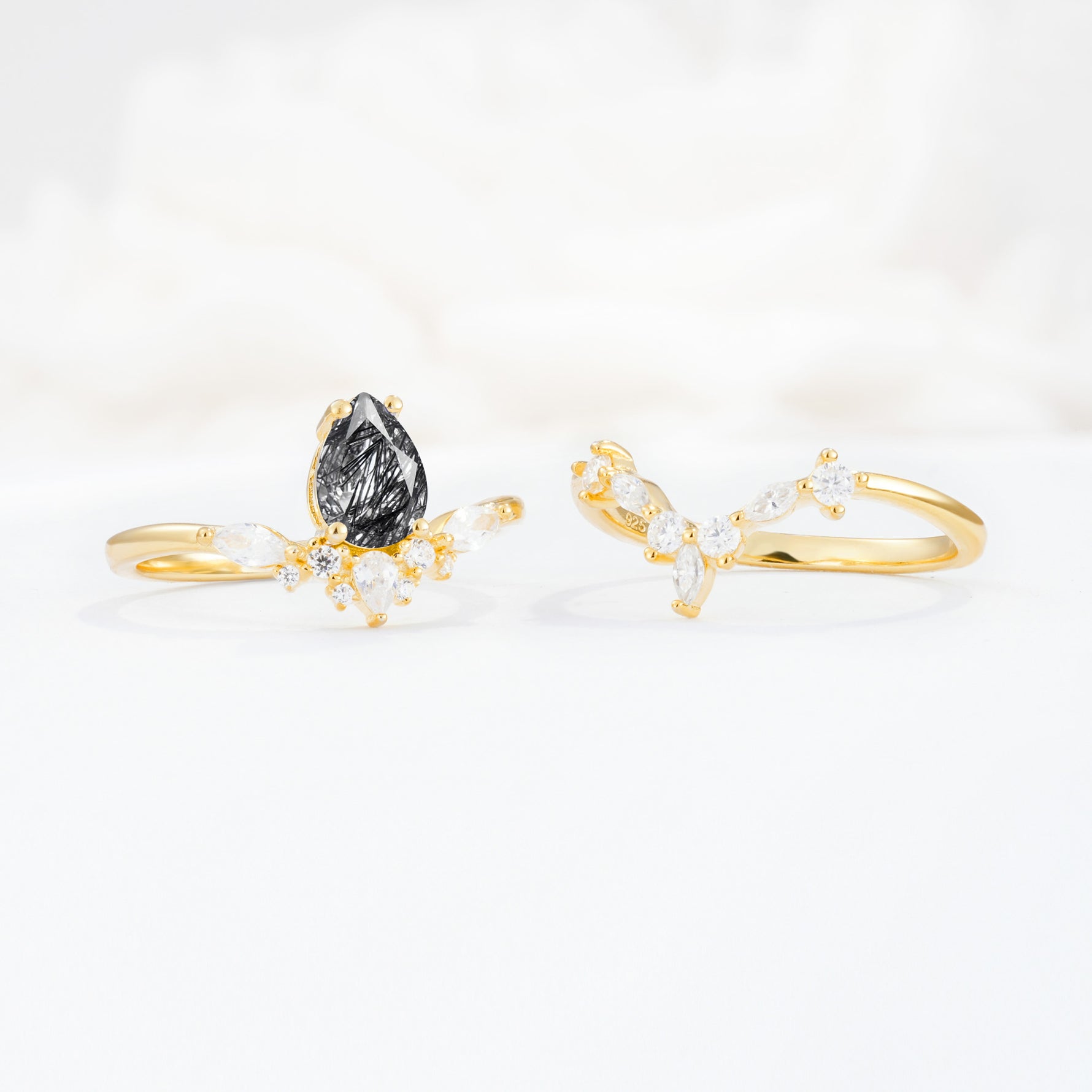 SR17113 Black Rutilated Quartz Ring - Additional view