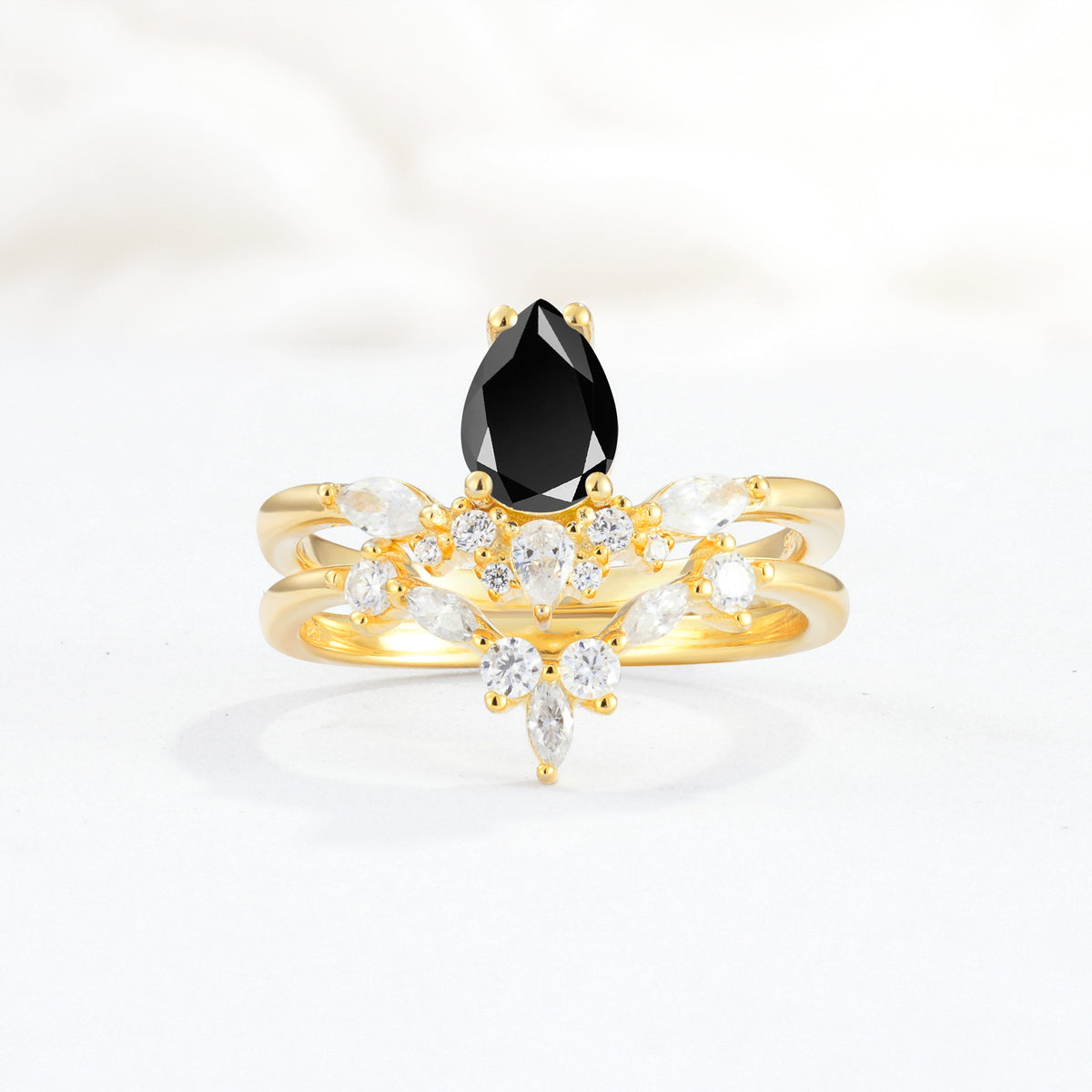 SR17113 Black Onyx Ring - Yellow-Gold