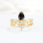 SR17113 Black Onyx Ring - Yellow-Gold