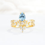 SR17113 Aquamarine Ring - Yellow-Gold