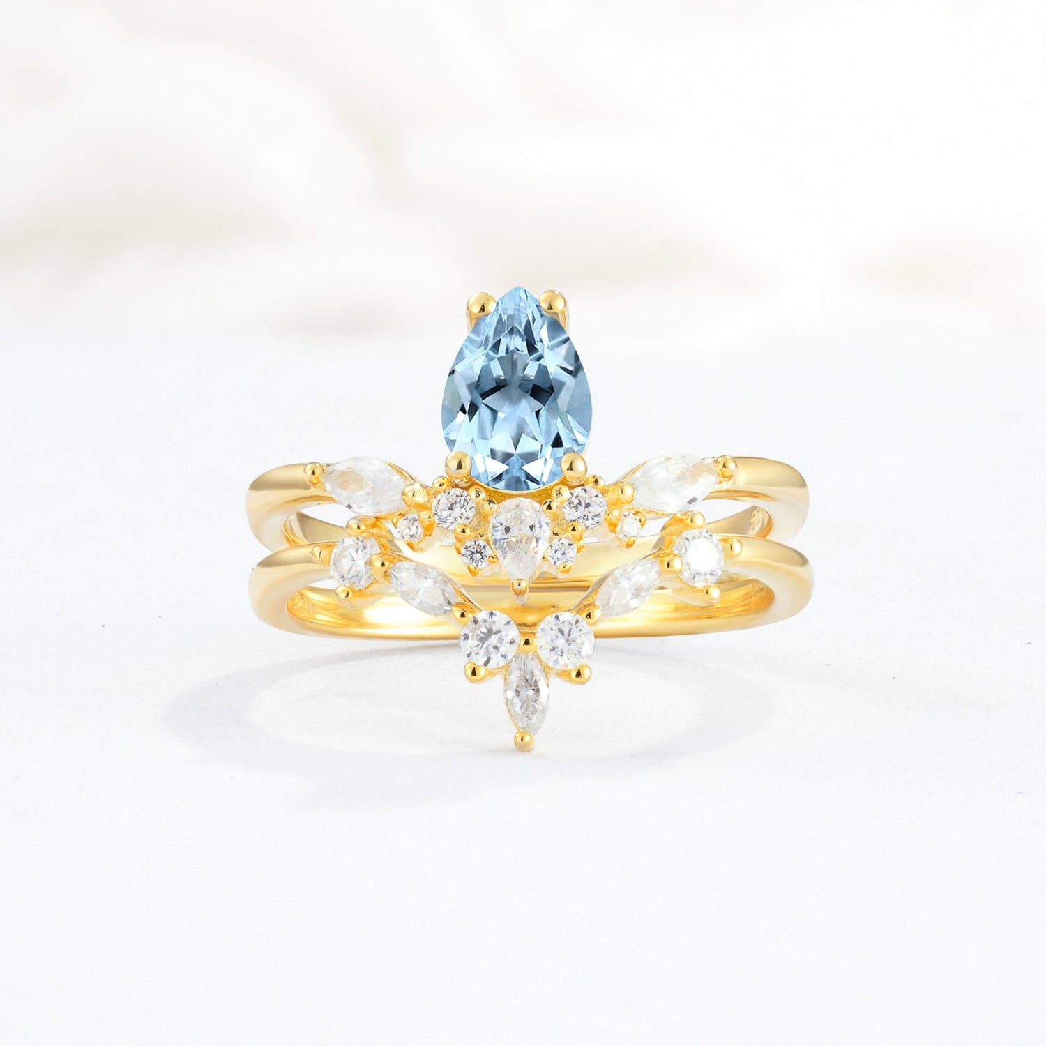 SR17113 Aquamarine Ring - Yellow-Gold