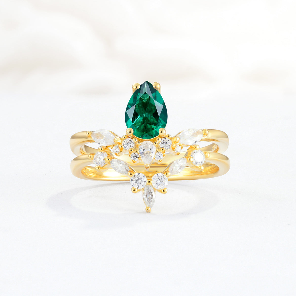 SR17113 Emerald Ring - Yellow-Gold