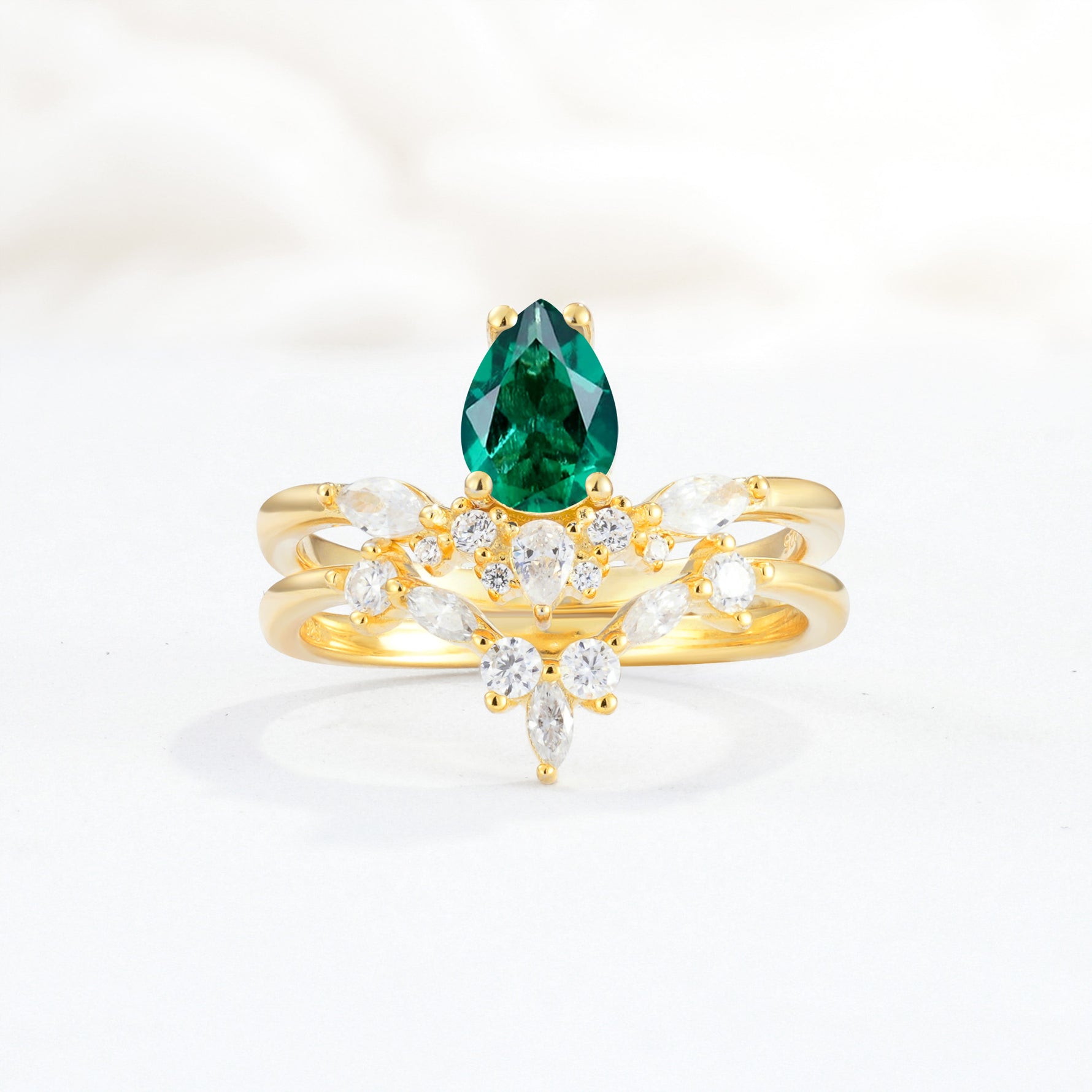 SR17113 Emerald Ring - Yellow-Gold
