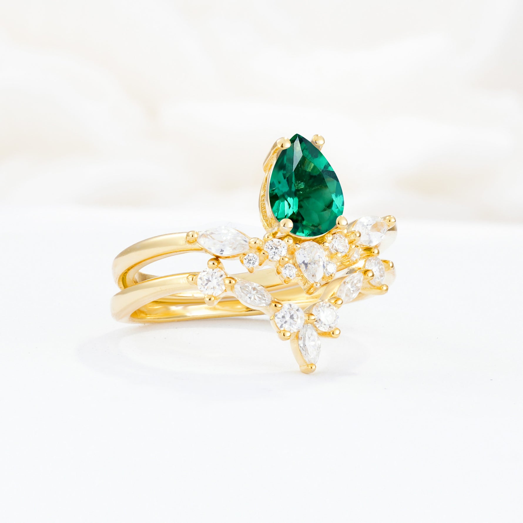 SR17113 Emerald Ring - White-Gold