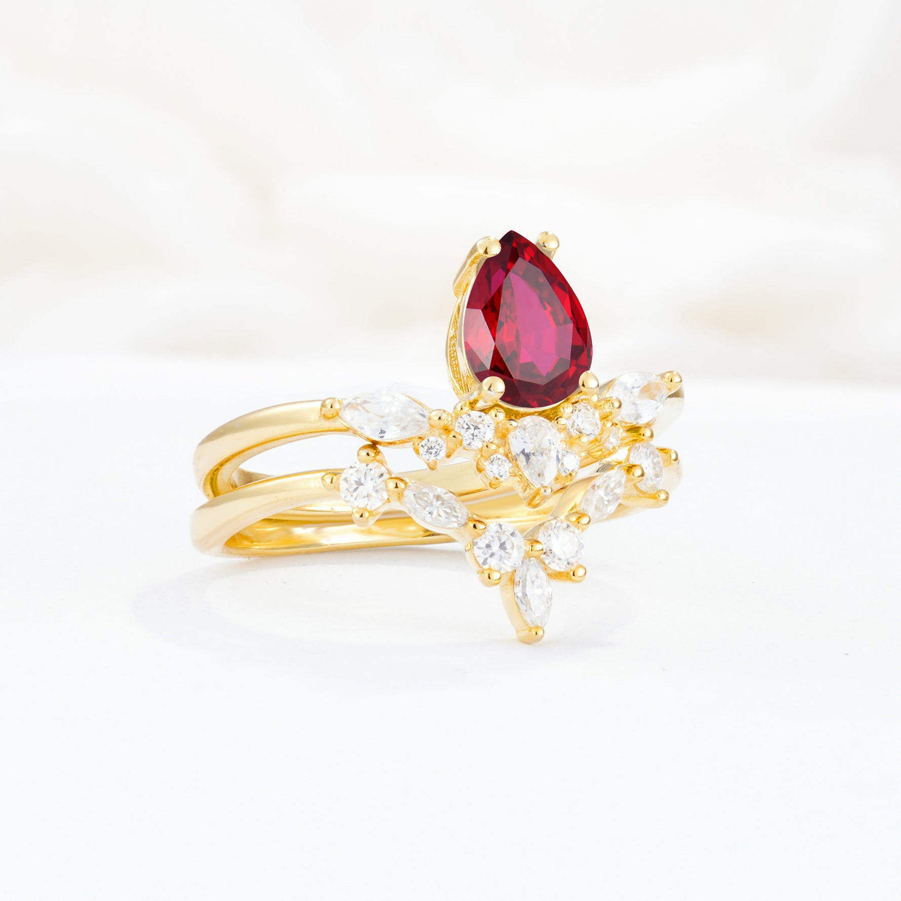 SR17113 Ruby Ring - White-Gold