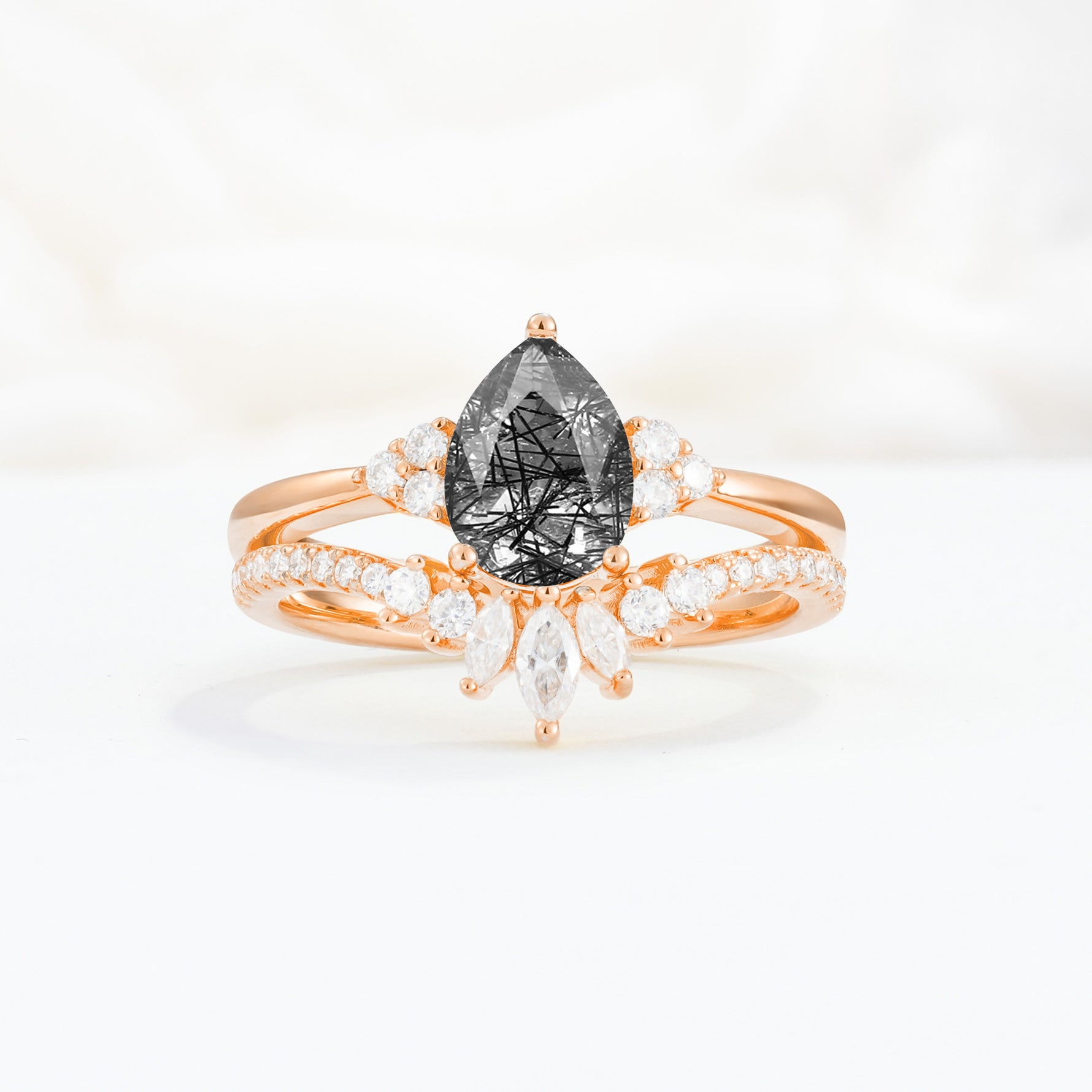 SR17115 Black Rutilated Quartz Ring - Additional view