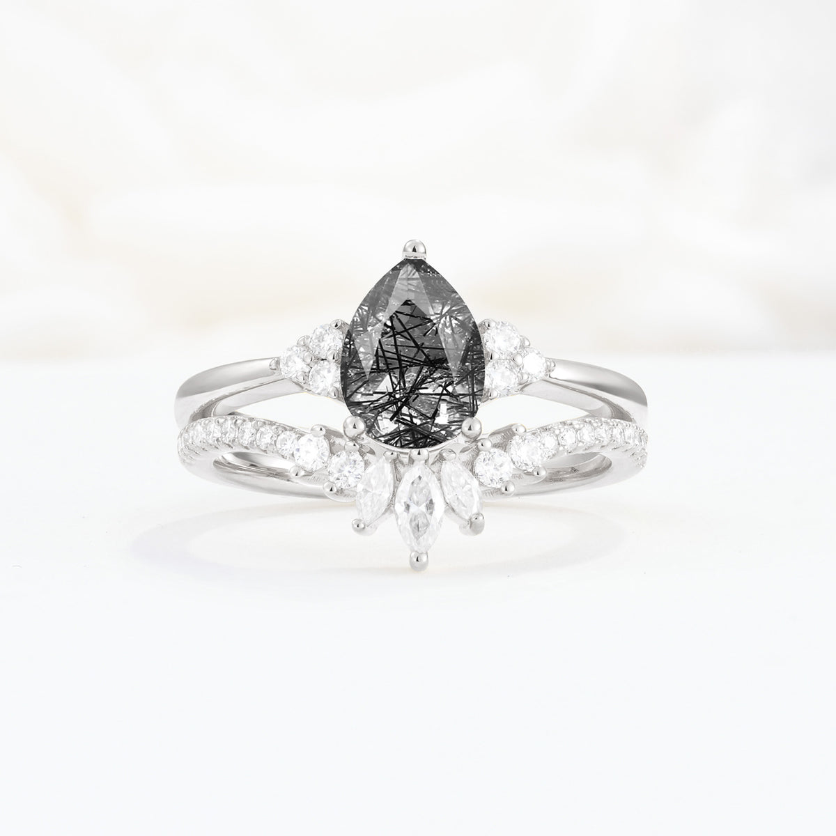 SR17115 Black Rutilated Quartz Ring - Additional view