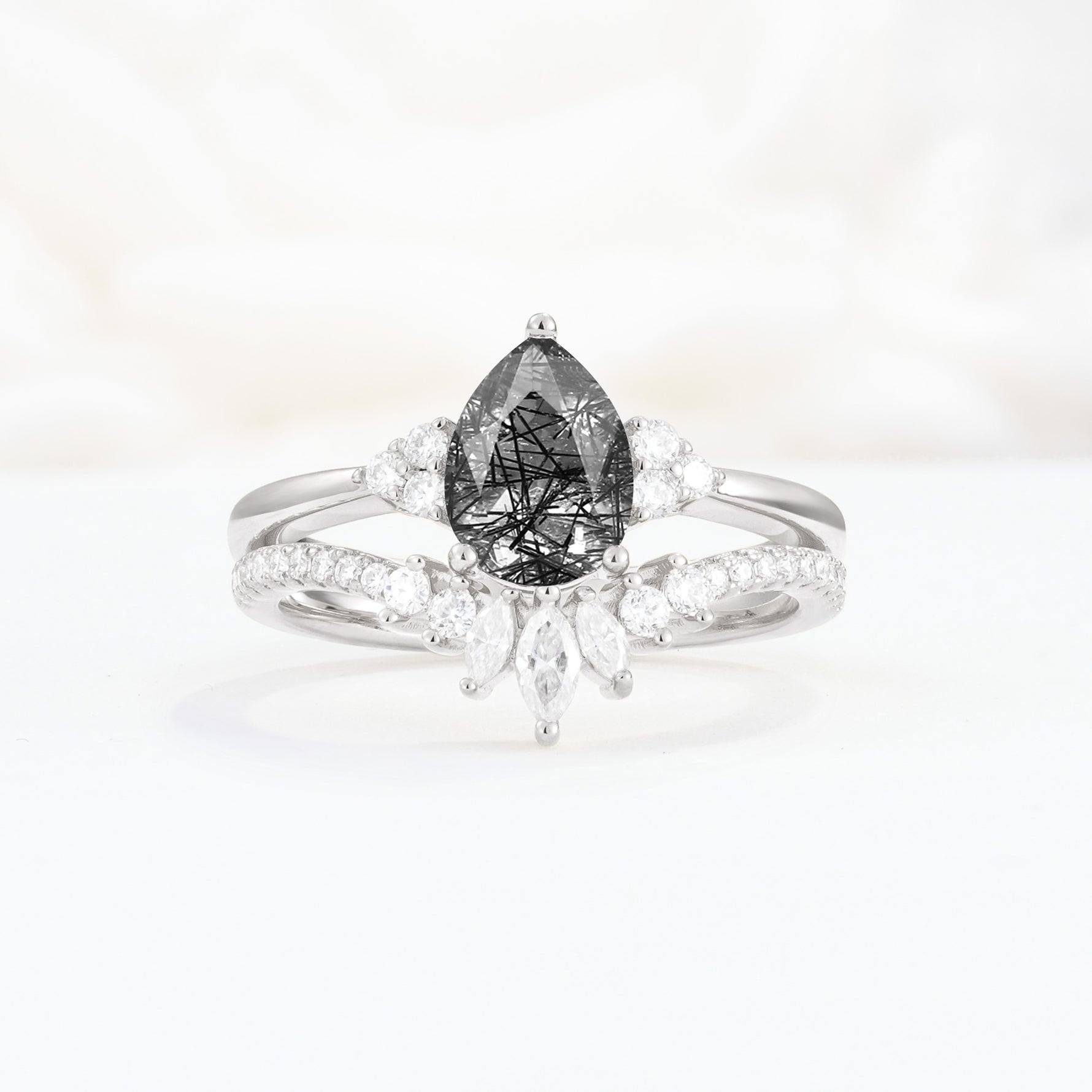 SR17115 Black Rutilated Quartz Ring - Additional view