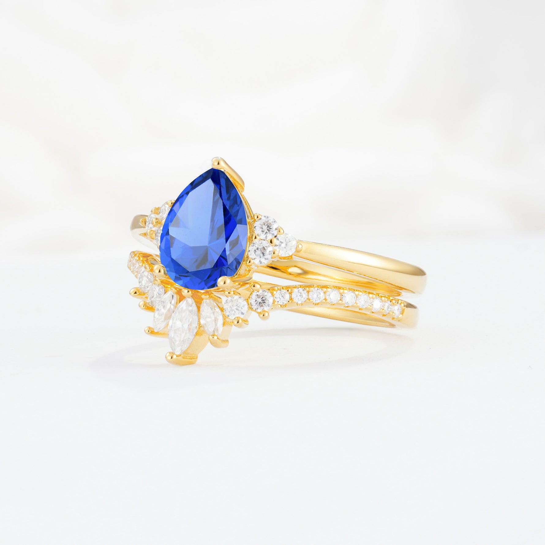 SR17115 Sapphire Ring - White-Gold
