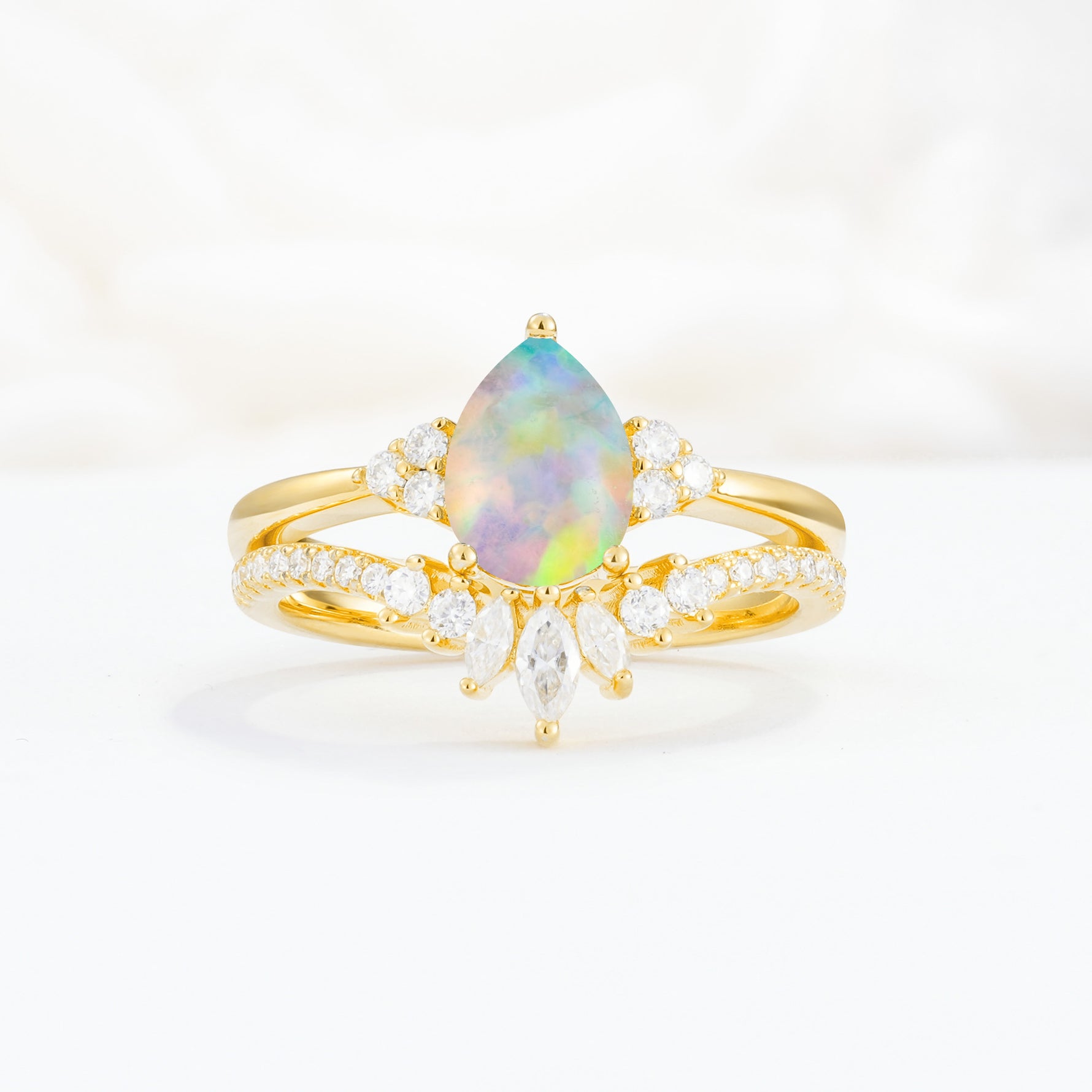 SR17115 Fire Opal Ring - Yellow-Gold