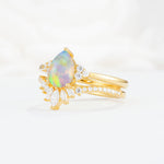 SR17115 Fire Opal Ring - White-Gold
